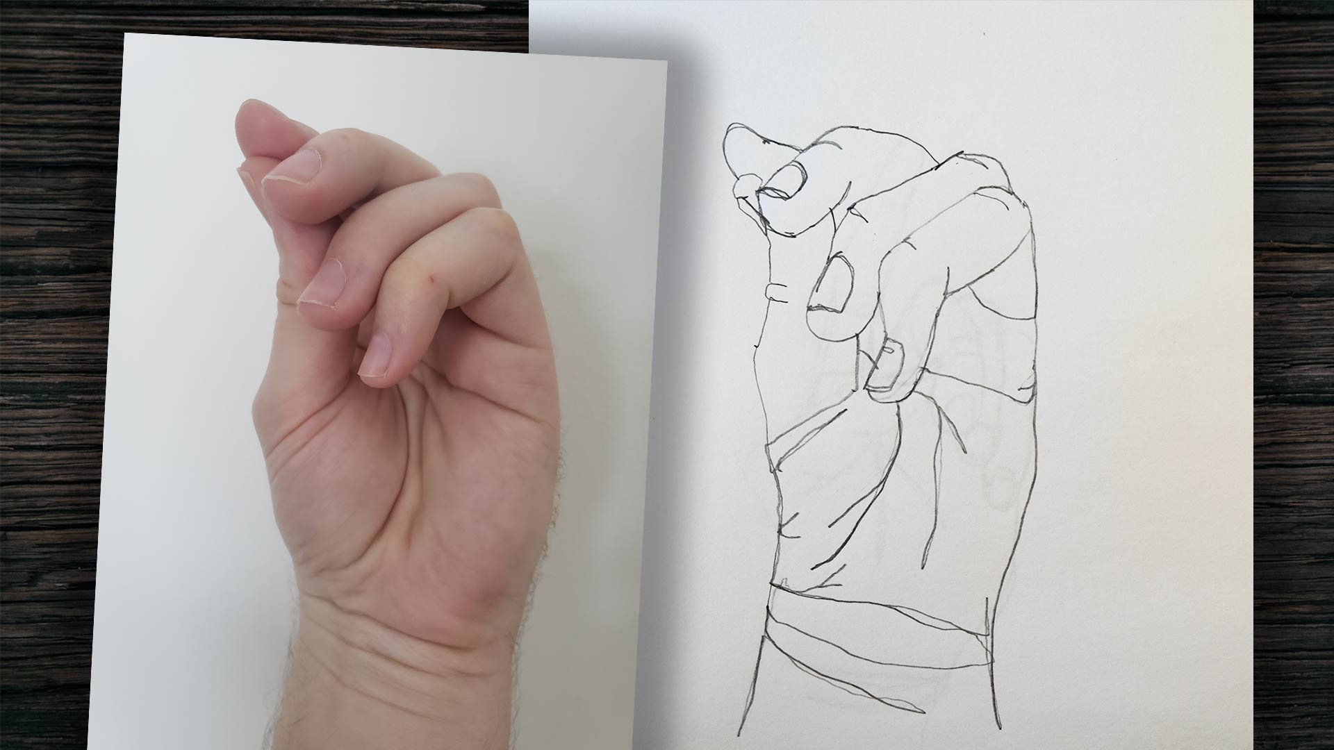 contour line drawings of hands